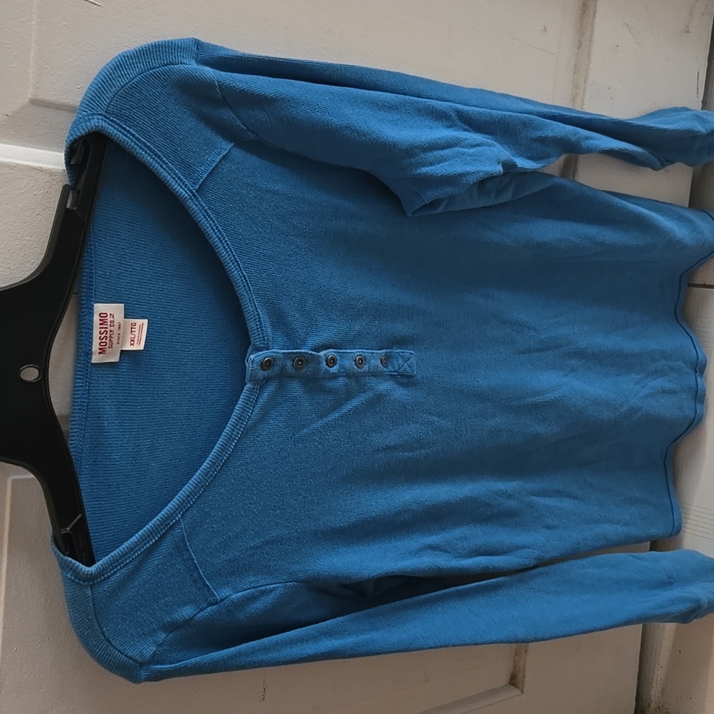 Mossimo Supply Co. Women's Blue Long Sleeve Henley